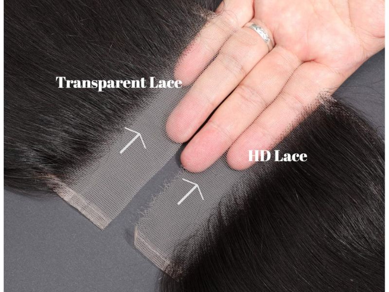 Free Part Closure: Wholesale Guide for Hair Buyers 5 HD lace vs transparent lace closure on skin