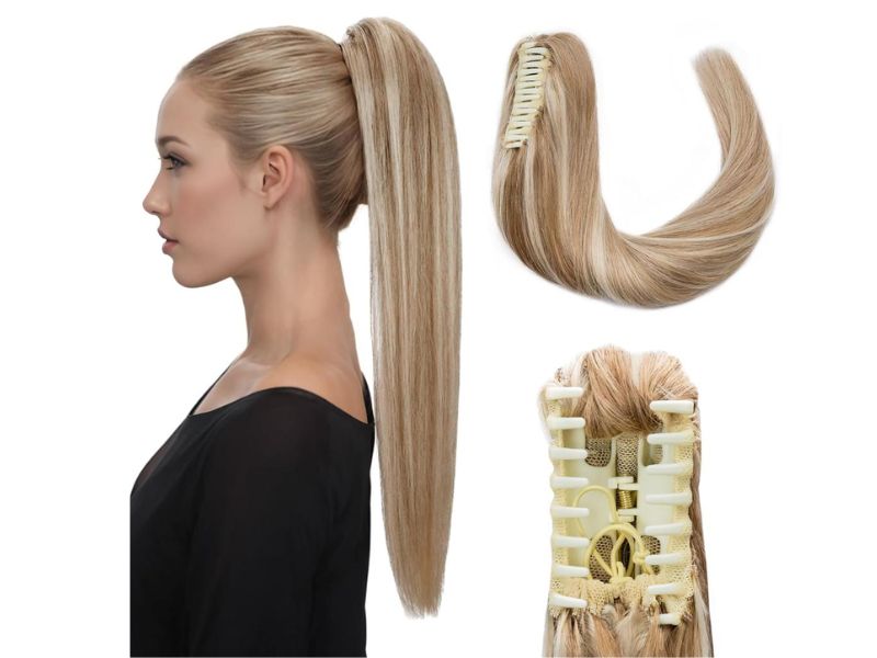 Ponytail Hair Extensions: A Wholesale Buyer's Guide 4 Claw clip attachment for ponytail hair extensions